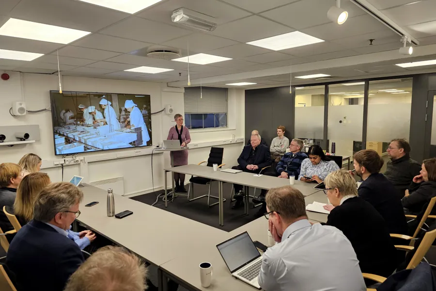 En kvinne holder en presentasjon for en gruppe mennesker