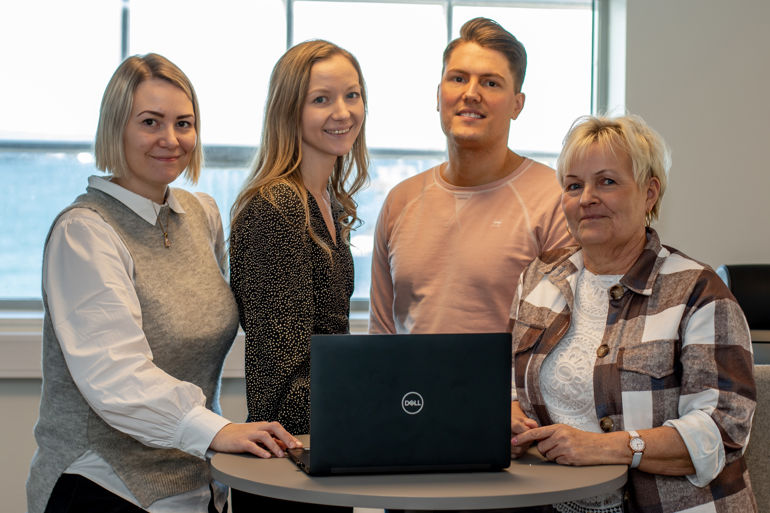 Sykehusinnkjøps vikar-team bestående av fire personer.