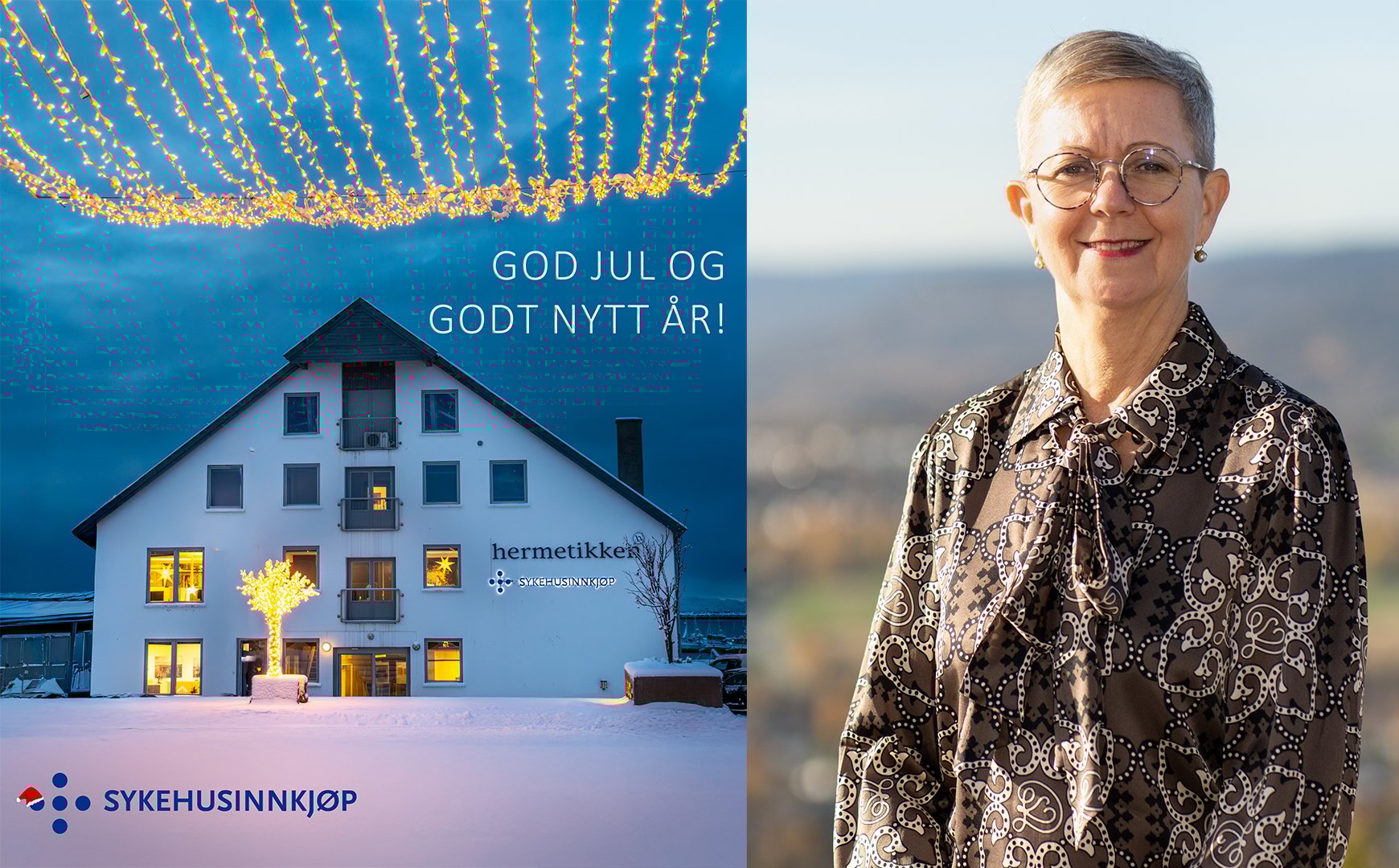 En person som står foran et hus