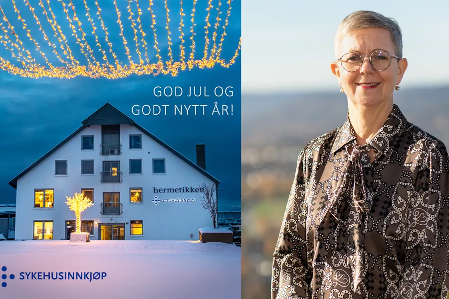 En person som står foran et hus